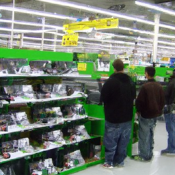 description: an anonymous image showcasing a display of xbox consoles and accessories at a walmart store. the display is well-organized, with shelves filled with xbox consoles, controllers, and games. shoppers can be seen browsing the display, taking advantage of the black friday deals. the image captures the excitement and anticipation of gamers looking for the best deals on xbox products.