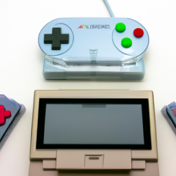An image of a Nintendo Switch console with a controller on the right side, a Super Mario Advance game cartridge in the middle, and a Game Boy Advance game cartridge on the left side.