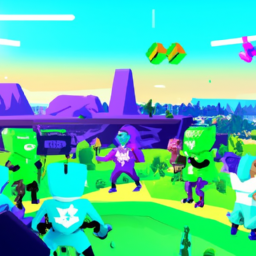 description: an image showcasing a group of players engaged in a fortnite battle on xbox, with colorful characters and vibrant landscapes.