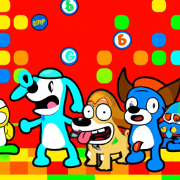 description: an anonymous image featuring colorful characters from bluey: the videogame, including bluey, bingo, bandit, and chilli, engaged in a fun and exciting adventure. the vibrant graphics and charming art style capture the essence of the beloved children's cartoon.