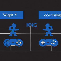 A graphical representation of a console war between two competitors.