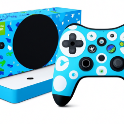 description: an image showcasing the limited edition bluey-themed xbox series x console and controller. the console features vibrant colors, adorable character artwork, and the iconic bluey logo. it is a striking and eye-catching design that will surely delight fans of the show.
