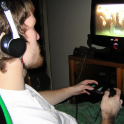 description: an anonymous image showcasing a player engrossed in baldur's gate 3 on their xbox console, with the game's vibrant graphics and intense action displayed on the screen. the player is seen holding a controller, fully immersed in the game, perhaps thinking, "i am finishing this game in bed or not at all."
