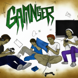 description (anonymous): an illustration showcasing a group of gamers engrossed in intense gameplay on their lethal company xbox consoles. the image captures the excitement and immersion offered by the gaming experience.