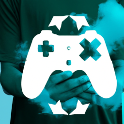description: an image of a person holding an xbox controller, with a cloud symbol in the background.description: an image of a person holding an xbox controller, with a cloud symbol in the background.