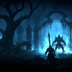 description: an anonymous image shows a character in the game lords of the fallen battling a fearsome boss in a dark and atmospheric setting.