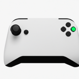 description: an anonymous image of the xbox series s is shown. it features a sleek white design with a black vented top, showcasing its compact and modern look. the image highlights the console's size and style, without revealing any specific branding or names.