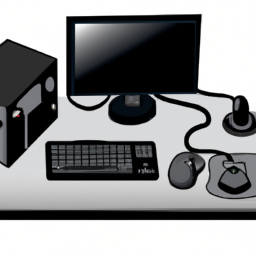description: an image showing a gaming setup with a keyboard, mouse, monitor, and a console controller, symbolizing the choice between pc and console gaming.