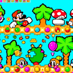 description: an anonymous image showcasing the vibrant and colorful world of super mario bros. wonder, featuring iconic characters and challenging platforming levels.