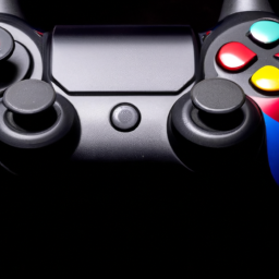 description: an image showing a sleek and compact gaming controller, with colorful buttons and a directional pad, perfect for gaming enthusiasts.