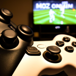 An image of a game controller with the game "Madden 23" visible in the background.