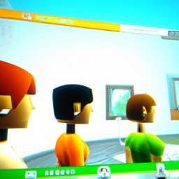 Description: A screenshot of a group of players playing an Xbox game together, with their avatars visible on the screen.