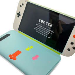 description: A Nintendo Switch Lite console with a Flip Case set, showcasing the sleek design and portability of the device.