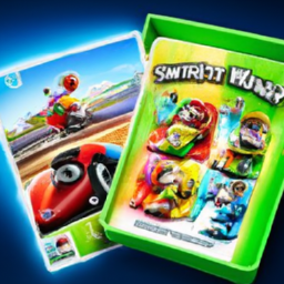 description: a promotional image featuring the nintendo switch mario kart 8 deluxe bundle. the image showcases the console, a copy of the game, and the three-month subscription to nintendo switch online. the vibrant colors and iconic mario kart characters add to the excitement of the bundle. this image perfectly captures the essence of the nintendo switch mario kart 8 deluxe bundle, showcasing its appeal and the thrilling gaming experience it offers.