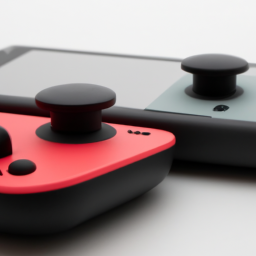 Description: Image of a Nintendo Switch with two detachable Joy-Cons attached.