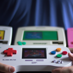 description: an anonymous image showing a person holding a nintendo classic console, with a background featuring various iconic nintendo game characters. the person is seen playing one of the challenging games and appears focused and determined. the image captures the essence of nostalgia and the enduring appeal of nintendo classic.