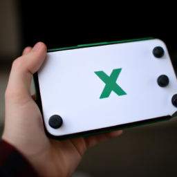 description: a person holding a handheld gaming console with an xbox logo on the screen.
