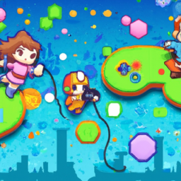 description: an anonymous image showcasing the colorful and vibrant world of a nintendo game, featuring characters engaged in an exciting adventure.